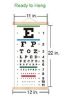 Noyoc Snellen Eye Chart With Wooden Frame For Exams 20 Feet  22x11 Inch Canva   