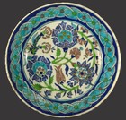    Antique 18th  19th C  Iznik Pottery Ottoman Turkey Large Plate 11 5 