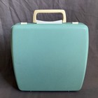 Vintage 1960s Smith Corona Cougar Aqua Teal Manual Typewriter   Hard Carry Case