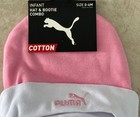 Puma Infant Hat   Bootie Combo Size 0-6m Pink Cotton Free Shipping