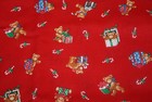Christmas Teddy Bears On Red From Vip - 100  Cotton Fabric