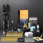 Wireless Tattoo Kit Complete Rotary Pen Machine 1200mah Power Paper Needles Ink