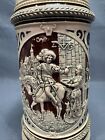 German Lidded Beer Stein With A Pewter Lid One Liter  547 Vintage 11 5 