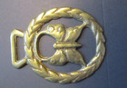 Vtg  British  Brass Horse Equestrian Bridle Medallion-butterfly