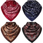 4 Pcs Cowboy Rags For Men - Large Scarves  Western Style Bandanas  Fashion Acces