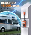 Toujreo Rv Surge Protector 30 Amp - 18000 Joules Adapter Plug 30a  Orange 