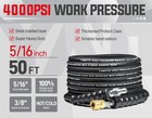 Yamatic 4000psi Flexible Pressure Washer Hose Kink Resistant 3 8  Quick Connect