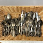 17  Lb Lot- Mixed Vintage Silver Plate Silverware Flatware Knives  Forks  Spoons