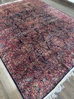 Antique Blue Sarouk Rug 11   9x9    Great Condition design All Natural Dyes C 1920