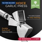 Garlic Press Stainless Steel - Premium Professional Grade Garlic Mincer