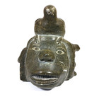 Signed Inuit Carved Stone Sculpture Face Bird Sea Lions Jamie Tarkirk