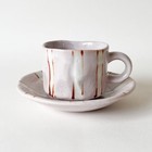 Takumi Kiln-changed Coffee Cup   Saucer  Tokusa Pink