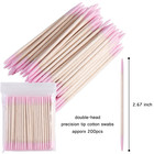 Pointed Tip Cotton Swabs Double Ended Pink Wooden Sticks Nail Polish Remover