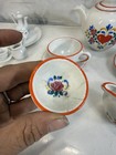 Vintage Miniature Porcelain Tea Set Lot 2 Sets Hand Painted Heart Floral   White