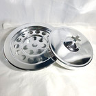 9 Pc Artistic Church Ware Communion Silver Tone Polished Aluminum Trays Crosses