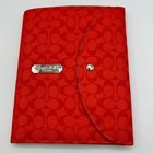 Rare Coach Signature Notebook Cover Planner Red Canvas