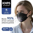 Kn95 Face Mask Disposable Adults - 100 Pack 5 Layer Protection Adjustable Kn95