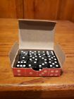 Box Of 12 Beautiful Vintage New Old Stock Crisloid Dice Black 5 8 