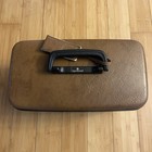 Vtg Samsonite Carrypak 46 Hard Shell Train Case Brown With Key Pouch   Mirror