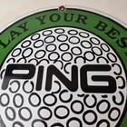 Vintage Ping Golf Sign - Play Your Best Golfing Dealer Porcelain Gas Pump Sign