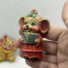 Lot Of 3 Alberta   s Ceramic Mold Vintage Hand Painted Mice Christmas A-227 A-289