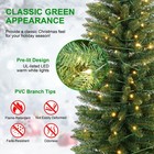 5ft Pre-lit Pencil Christmas Tree Artificial Slim Xmas Trees 100 Led Light Green