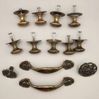 Assorted Lot Of Brass Antique Vintage Door Cabinet Knobs And Drawer Pulls