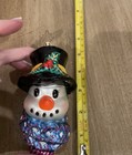 Christopher Radko Snowman Head With A Scarf And Hat Christmas Ornament