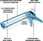 Heavy Duty Caulk Gun 10 Oz Skeleton Frame Dripless Manual Silicone Sealant Tool