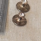 Antique Victorian Collar Buttons Pair Brass Crystal Detachable 1 2 In