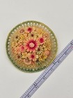 Vintage Celluloid Floral Brooch Molded Plastic Flower Pin Made In Japan 1950s