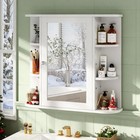 Wall Mounted Bathroom Medicine Cabinet With Mirror  Space Saver Storage  White