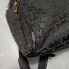 Michael Kors Black Monogram Backpack Gold Hardware Mk Logo Abbey Medium