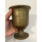 Antique Solid Brass Mortar Pestle Pharmacy Apothecary Large 6    Vintage Syria 