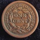 1853 Coronet Large Cent Braided Hair Full Liberty Very Nice Detailed Condition