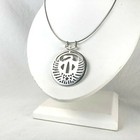 Sword Tsuba Sterling Silver Japanese Crane Mon Family Crest Necklace Earring Set
