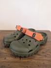 Crocs Off Road Sport Clog Slip On Army Green   Orange Men   s Size 7 Women   s 9