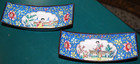 Antique Set 2 Hand Painted Ladies Chinese Brass cloisonne Enamel Trinket Dishes