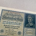 Vampire Note           Large Germany 10000 Mark Banknote 1922 Post Ww1 Wwi Currency