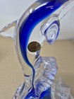 Cristal D arques Blue Clear Dolphin  Crystal Glass Figurine