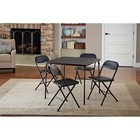 5-piece Folding Dining Set With Card Table And 4 Vinyl Padded Chairs Black