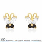 14k Solid Yellow Gold Zircon   Butterfly Baby Screwback Stud Kids Earrings