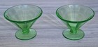 Vintage Federal Uranium Glass Green Vaseline Footed Dessert Sherbet Cup