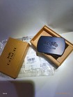 Coach Men   s Black Matte Metal Interchangeable Belt Buckle  38mm  Ce865
