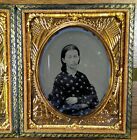 Ambrotype Civil War Couple Two Photos 1 6 Plate In Full Case