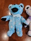 Lot 3 Grateful Dead Beanie Bears Baby Blue  Stealie  Spinner Turtle Liquid Blue 