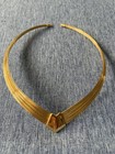 Vintage Retro Modernist Torque V Cuff Collar Necklace