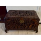 Vintage Hand-carved Camphor Chest Chinese Antique Tea Art Collectible Vtg Htf