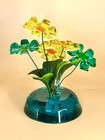 Vintage 1970   s Mid Century Green Yellow Lucite Acrylic Flower Hippie Sculpture