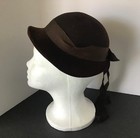 1950   s Glenover Henry Pollak Ny Brown Wool Felt Hat With Ear Flaps  Size 19 1 2